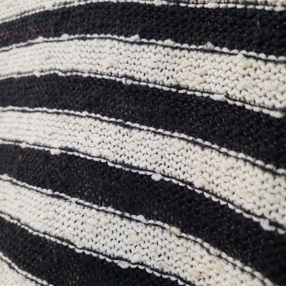 Free People Striped Swing Tunic Dress Womens S Oversized Nob Knit Black Ivory - Picture 6 of 8